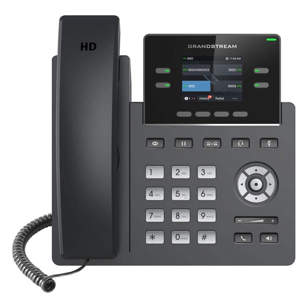 Grandstream GRP2612G Carrier Grade 4 Lines, 4 SIP Accounts, 5-way audio conference,  2.4 inch Color LCD (320x240), HD Audio Grandstream GRP2612G Carrier Grade 4 Lines, 4 SIP Accounts, 5-way audio conference,  2.4 inch Color LCD (320x240), HD Audio